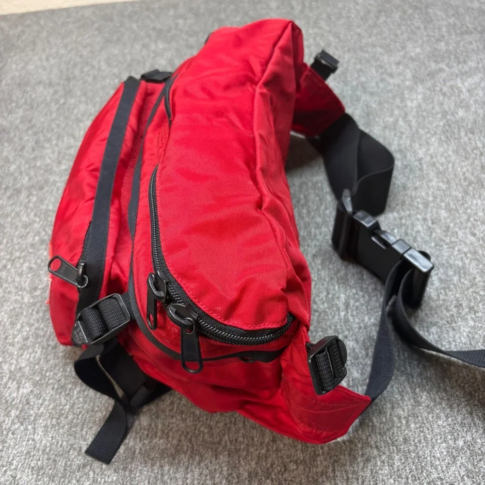Vintage The North Face‎ Convertible Fanny Pack Backpack Red Yellow Nylon Korea